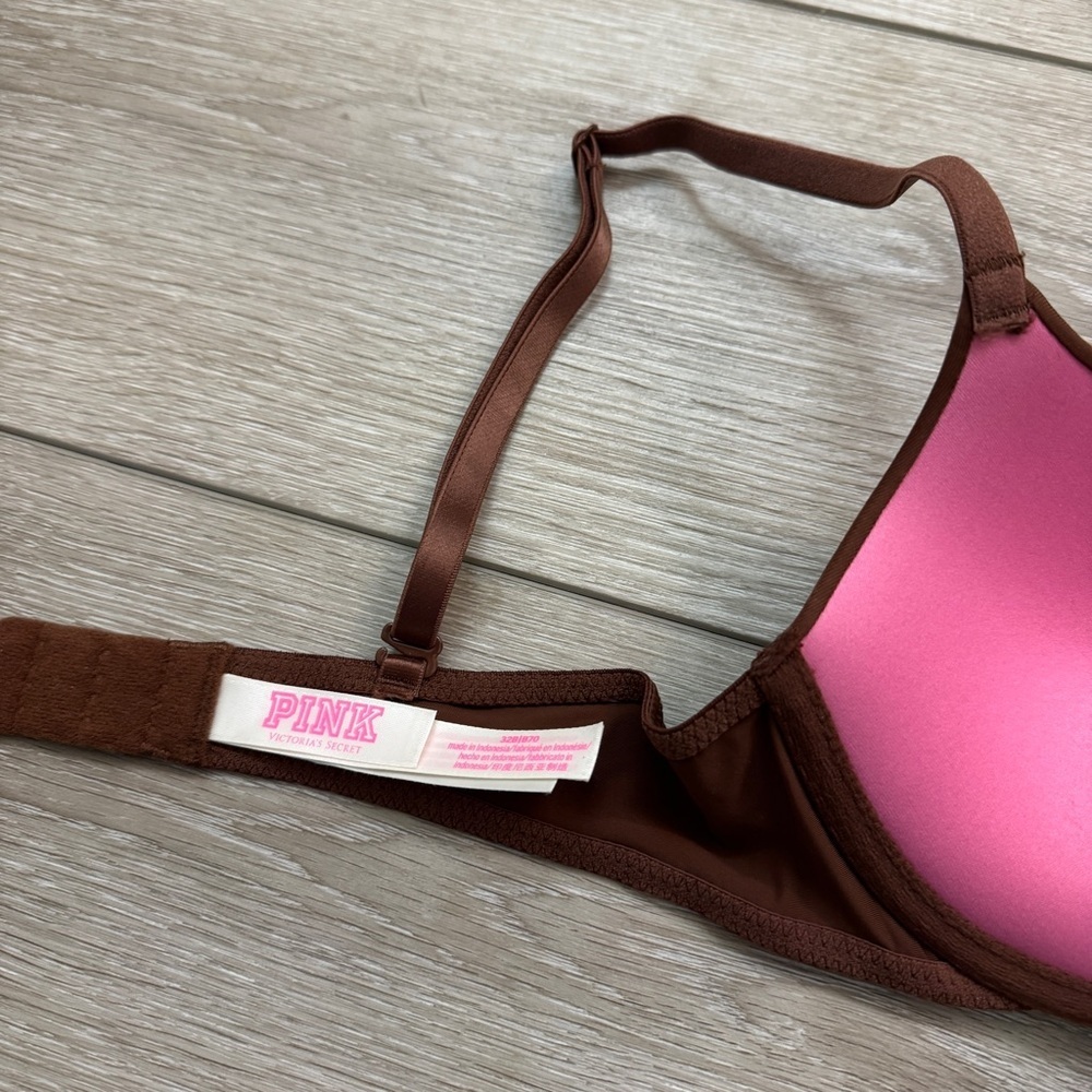 Victoria's Secret PINK Brown Push Up Bra. 32B. Basics Casual - Picture 6 of 6